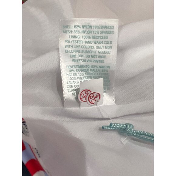 Kona Sol Swimsuit Womens 22 Red Blue White Chevron One Piece Adjustable Straps - Picture 9 of 9